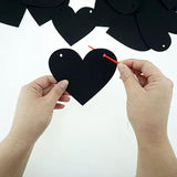 2 Pack Black Felt Heart Garland Banner For Valentines Banner Gothic De