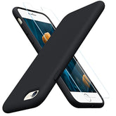 Ultra Slim Designed For Iphone Se 2022(3Rd Gen)/Iphone Se 2020(2Nd Gen)/Iphone 7/Iphone 8 Case With Screen Protector, Multi-Color Silicone Shockproof Phone Case(Black)