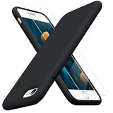Ultra Slim Designed For Iphone Se 2022(3Rd Gen)/Iphone Se 2020(2Nd Gen)/Iphone 7/Iphone 8 Case With Screen Protector, Multi-Color Silicone Shockproof Phone Case(Black)