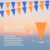 Orange & Blue Pennant Banner, 60ft with 40 Flags for Party, Wedding & Classroom Decor