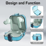 For Cmf Buds 2 Plus/Cmf Buds 2 / Cmf Buds Pro 2 Case With Safety Lock, Flexible Tpu Clear Protective Case With Cleaner Kit & Carabiner Accessories Set(Clear Blue)