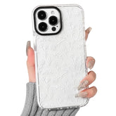 Compatible For Iphone 13 Pro Max Case Cute Flower Floral Clear For Women Girl Ultra Slim Crystal Shockproof Soft Tpu Anti-Yellow Protective Phone Cover - White