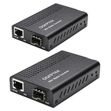 10G Mini Media Coverter, 10 Gigabit Fiber To 10Gb Copper Utp Media Converter, Mini Unmanaged 1X 100M/1G/2.5G/5G/10Gbase-T Rj45 To 1X 10Gbase-X Sfp+ Slot 10Gigabit Ethernet Media Converter - 2Pcs