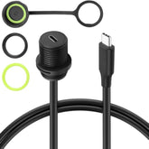 Ip68 Waterproof Usb 3.1 Type-C Panel Extension Cable,Type-C Male To Female Outdoor Socket Waterproof Connector, Usb C 3.1 Flush Mount Extender Cable For Data Transfer/Charging