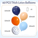 60pcs Dog Paw Balloons – Blue & Orange Latex Balloons for Puppy Theme Parties and Showers