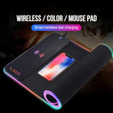 Wireless Charging Rgb Gaming Mouse Pad,800X300X4Mm,15W Led Large Mouse Mat,10 Light Modes Mousepad,Non-Slip Rubber Base,Keyboard Mat,Desk Mat For Gaming, Macbook,Pc,Laptop,Desk