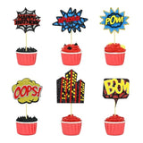 12 Pcs Spider Cake Toppers, Spider Theme Cupcake Decorations Glitter Red Black Blue Spider Pattern Birthday Party Supplies, Spider Web Birthday Decorations For Boys, Men, Baby Shower
