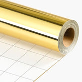 Gold Wrapping Paper Roll - 17 In X 32.8 Ft(46.5 Sq.Ft.) Metallic Gold Solid Color Gift Wrap With Grid Cutting Lines For Christmas, Wedding, Birthday, Valentines Day, Mothers Day, Baby Shower