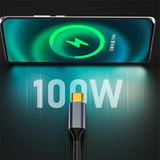 90 Degree Low Profile Angled Type-C USB-C Male to Male USB3.1 10Gbps 100W Data Cable for Laptop Phone 50CM