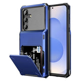 For Samsung Galaxy S25 Case Wallet With Card Holder Dual Layer Heavy Duty Shockproof Hidden Flip 4-Card Slots Large Storage Protective Galaxy S25 Wallet Case For Women Men, 6.2" Navy