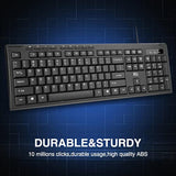 Rk907 Ultra-Slim Compact Usb Wired Keyboard For Mac And Pc,Windows 10/8 / 7 / Vista/Xp (Black) (1Pcs)