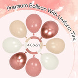 Pink Birthday Decorations For Women With Dusty Pink Nude White Metallic Rose Gold Confetti Foil Balloons Fringe Curtain Happy Birthday Banner For Women Birthday Decorations