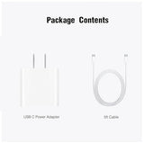 20W USB C Charger with USB C Cable for AirPods Pro AirPods 4 iPhone 17 16 15 Fast Charging