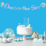 Oneder The Sea Banner, Pre - Strung, Under The Sea Themed 1St Biirthday Party Decorations, Ocean Mermaid 1St Birthday Baby Shower Party Decorations Holographic