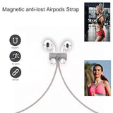 Magnetic Anti-Lost Straps For Airpods, 2 Pcs Soft Silicone Sports Lanyard Compatible With Airpods 4 And Pro,Pro2, Airpods 1/2, Bose Jbl Beats. (Grey)