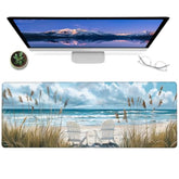 Nautical Coastal Gaming Mouse Pad,12X31.5In Non-Slip Rubber Beach Desk Mat,Large Extended Mousepad For Office Home Laptop,Mice Pads Gifts,Game Lover Deskmat Decor (Peaceful Coastal Scene)