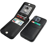 Compatible With 14 Pro Case Wallet With Credit Card Holder, Flip Premium Leather Magnetic Clasp Kickstand Heavy Duty Protective Cover For 14 Pro 6.1 Inch (Black)