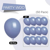 Dusty Blue Balloons 50 Pcs 12 Inch Boho Blue Balloons For Graduation Wedding Baby Shower Gender Reveal Anniversary Birthday Party Decorations Blue-F16