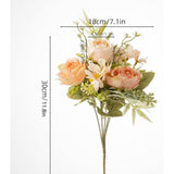 Artificial Peonies Flowers,Fake Peony Silk Flower Bouquet 3 Bundles Plastic Florals Bulk Arrangements For Vase Wedding Decoration(Orange)