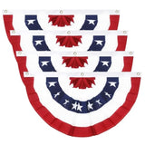 1.5X3Ft 4Th Of July Decorations Outdoor Patriotic American Pleated Fan Flag Stars And Stripes Banner Fourth Of July Veterans Labor Memorial Day Red White And Blue Decor 4Pack