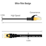 Cat 7 Ethernet Cable 10Ft 6 Pack Shielded,Flat Ethernet Patch Cables - High Sp