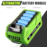 Replacement Battery And Charger For Greenworks 40V Battery Lithium Battery Compatible With Greenworks G-Max Battery 40 Volt Cordless Chainsaw Power Tools 2Pack (Red)