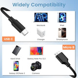2 Pack Micro B to USB C Cable 1.6FT, 10 Gbps USB C to Micro B External Hard Drive Cable for Seagate, WD, Toshiba, Westgate, iPhone 17 16 15 Pro/Pro