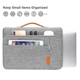 MOSISO 360 Protective Laptop Sleeve Bag Compatible with MacBook Air/Pro, 13-13.3 inch Notebook, Compatible with MacBook Pro 14 inch M4 M3 M2 M1, Side Open Bag Case with Raised Pocket&Handle&Belt, Gray