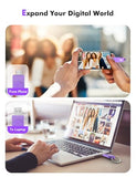 128Gb Dual Usb C 3.2 Flash Drive, Up To 150Mb/S Type C Thumb Drive With Keychain And Led Light, Exfat Memory Stick For Iphone 15,16 And 17, Ipad, Android Phone, Macbook, Laptop, Purple