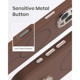 Magnetic Silicone Case For Iphone 16 Pro Max Case With 2 Screen Protector, Upgraded Hard Acrylic Camera Protector Soft Slim Stylish Cute Phone Cover Compatible With Magsafe, Brown