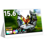 Portable Monitor For Laptop, 15.6 Inch Fhd 1080P Usb-C Hdmi 100% Srgb Hdr Ips Display, Ultra-Thin Travel Second Screen Compatible With Laptop Mac Pc Phone Ps5 Xbox Switch, Built-In Speakers, White