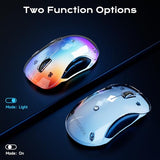 2.4G Aesthetic Wireless Mouse - Customizable Covers & Led Mood Lighting - Rechargeable Ergonomic Design, 5 Buttons, 1200 Dpi For Office, Laptop, Mac - White