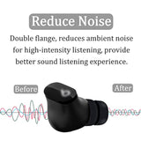 6 Pairs Double Flange Compatible With Beats Studio Buds + / Fit Pro Ear Tips, S/M/L Replacement Noise Isolation Silicone Eartips Earbuds Fit In Case For Beat Studio Buds - 2 Flange Black