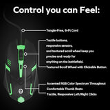 Phantazma Gaming Mouse, Wired Mouse With Rgb Led Lights, Compatible With Windows, Macos, Linux, Playstation, Xbox, Ergonomic Mouse With Tactile Buttons, Up To 1,500 Dpi