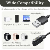 2 Pack Smart Watch Magnetic Charger Cable, Universal 2-Pin 7.62mm Pin Pitch Replacement Charging Cord Compatible with Kid Smartwatch, Fitness