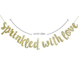Sprinkled With Love Glitter Banner Baby Sprinkle Baby Shower Gender Reveal Gold
