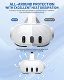 Protective Case For Meta Quest 3, Accessories For Meta Quest 3, Impact And Scratch-Proof Case With 1 Headset Cover, 2 Controller Grip, 4 Joystick Caps And More