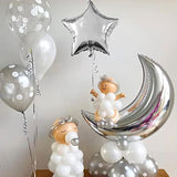 54Pcs Star and Moon Foil Balloons Set for Baby Shower, Wedding, Birthday Decor