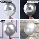 Metallic Silver Balloons 110 Pcs Different Sizes 18 12 10 5 Inch Pack 22 Inch Silver Starburst Spike Star Foil Balloon Arch Kit Garland For Graduation Birthday Party Decorations Silver-G102