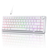 Tmkb T68E 60% Wired Gaming Mechanical Keyboard, Rgb Backlit Hot-Swappable Gasket Mount, Creamy Keyboard With Pre-Lubed Blueberry Switch, White