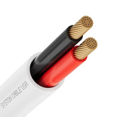 Syston 14/2 Speaker Audio Cable Wire Bulk, 14Awg 2C Strand Ofc - Oxygen Free Copper Conductors, Cmr Riser-Rated Indoor/Outdoor Uv Resistant Rohs Compliant For Home Theater Car Speakers, White 100 Ft