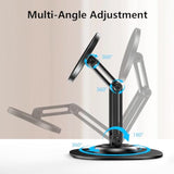 Magnetic Phone Stand, Magsafe Iphone Stand Holder For Desk With 360° Rotating Metal Base, Foldable Cell Phone Stand Compatible With Iphone 16 15 14 13 12 Pro Max And Magsafe Case