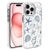 Compatible With Iphone 16 Pro Case For Magsafe, Clear White With Ocean Shells Design Drop Proof Rugged Magnetic Charge Shockproof For Iphone 16 Pro