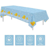 Rubber Duck Party Decorations Tablecloth - Disposable Duck Party Supplies Table Cover, Bubble Bath Rubber Duck Theme Table Cloth For Birthday Baby Shower - 3 Pack (54In X 108In)