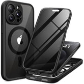 Magnetic For Iphone 15 Pro Case, Compatible With Magsafe, Built-In Privacy Screen Protector And Camera Protection, Anti Spy Full Body Dustproof Shockproof Hard Phone Case 6.1", Black
