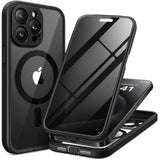 Magnetic For Iphone 15 Pro Case, Compatible With Magsafe, Built-In Privacy Screen Protector And Camera Protection, Anti Spy Full Body Dustproof Shockproof Hard Phone Case 6.1", Black
