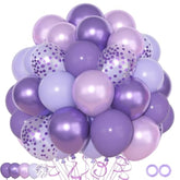 72Pc Purple Balloon Set – Lavender, Pearl & Confetti Balloons for Parties