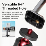 Phone Tripod Mount Adapter with Dual Cold Shoes & QR Plate, MA54 Cell Phone Holder for Tripod with 1/4" Screw, Adjustable Smartphone Mount Adapter