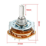 2P5T 2 Pole 5 Position Selectable Single Deck Band Channel Rotary Switch Selector