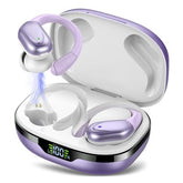 Ear Buds Wireless Earbuds Bluetooth 5.3 Headphones 60Hrs Playtime With Digital Display Sports Wireless Headphones With Earhook Deep Bass Ipx7 Waterproof Over-Ear Earbuds For Android Ios Workout Purple